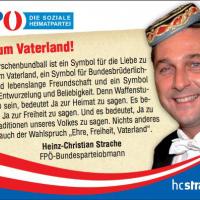 Inserat "Ja zum Vaterland" der FPÖ zum Burschenbundball. Quelle: http://www.burschenbundball.at/inserate.pdf