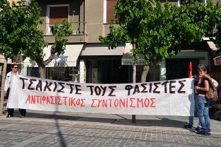 Demo gegen die Goldene Morgenröte in Athen. Foto: Dieter Diskovic