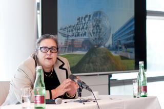 Eva Blimlinger thematisierte die Taras Borodajkewycz-Affäre auf der Pressekonferenz zum Mahnmal. Foto: Christopher Glanzl  