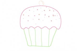 Illustration eines Cupcakes. Illustration: Christina Uhl
